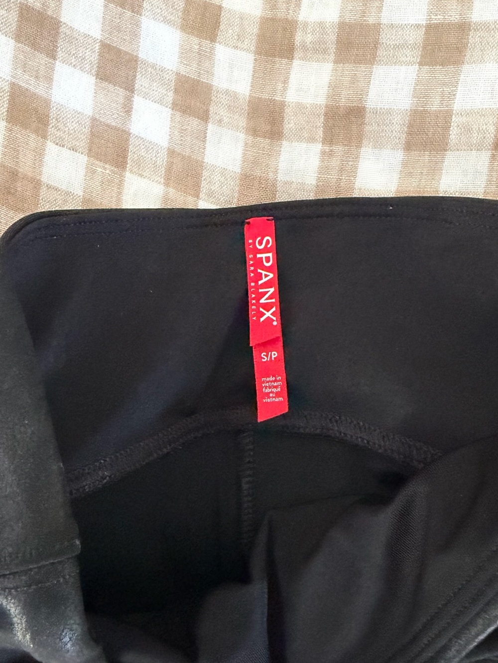 SPANX Men’s Black Jogger-Style Sweatpants with Red Brand Tag